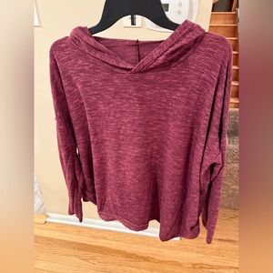 American Eagle Soft & Sexy Plush Hooded Sweater Burgundy Size XL